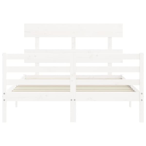 Senge & sengeramme - Living sengeramme med sengegavl Small Double massivt træ hvid