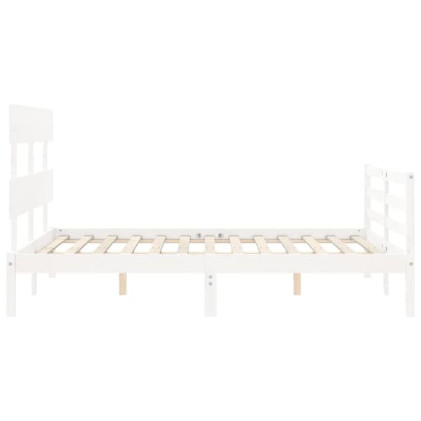 Senge & sengeramme - Living sengeramme med sengegavl Small Double massivt træ hvid