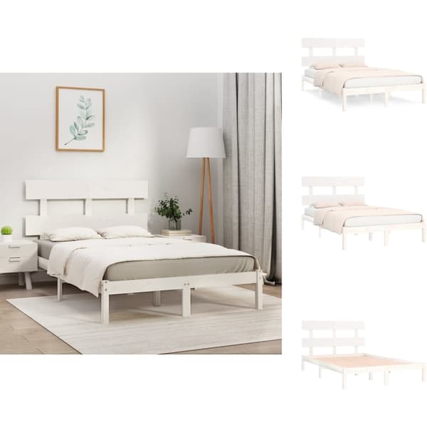 Senge & sengeramme - Living sengeramme 200x200 cm massivt træ hvid