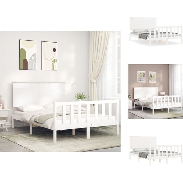 Senge & sengeramme - Living sengeramme med sengegavl Small Double massivt træ hvid