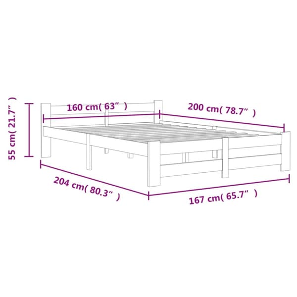 Senge & sengeramme - Living sengestel 160x200 cm massivt fyrretræ