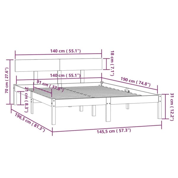 Senge & sengeramme - Living sengeramme 140x190 cm massivt fyrretræ hvid