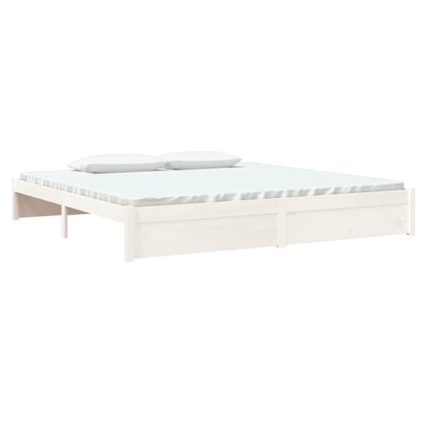 Senge & sengeramme - Living sengeramme 200x200 cm massivt træ hvid