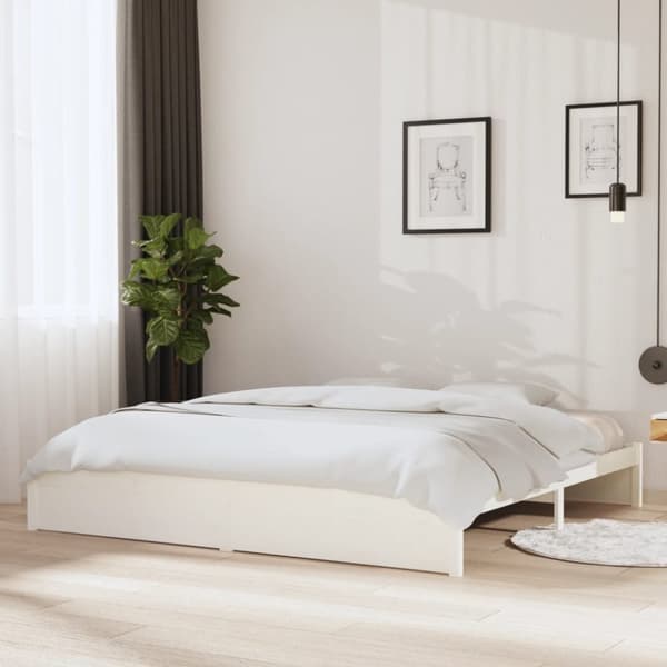Senge & sengeramme - Living sengeramme 200x200 cm massivt træ hvid