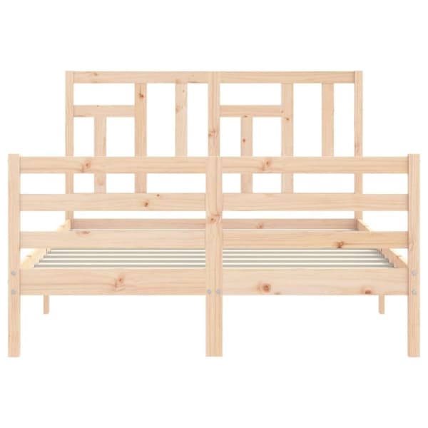 Senge & sengeramme - Living sengeramme med sengegavl 140x200 cm massivt træ hvid