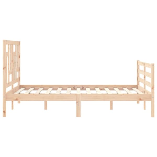 Senge & sengeramme - Living sengeramme med sengegavl 140x200 cm massivt træ hvid