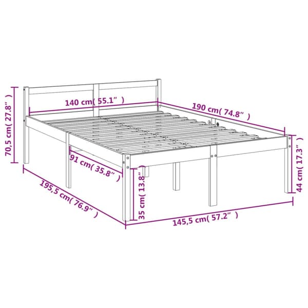 Senge & sengeramme - Living seniorseng 140x190 cm massivt fyrretræ
