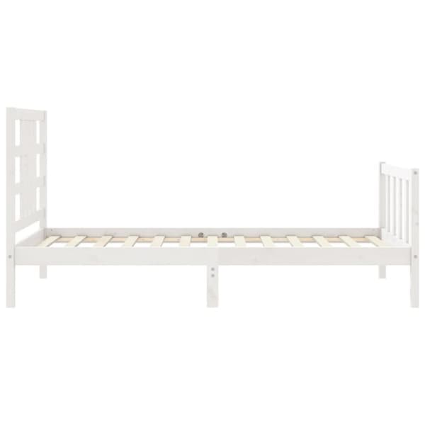 Senge & sengeramme - Living sengeramme med sengegavl 90x200 cm massivt træ hvid