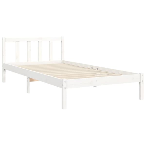 Senge & sengeramme - Living sengeramme med sengegavl 90x200 cm massivt træ hvid