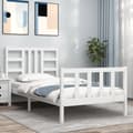 Miniatyrbillede 2 af 11: Senge & sengeramme - Living sengeramme med sengegavl 90x200 cm massivt træ hvid