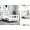 Miniatyrbillede 1 af 11: Senge & sengeramme - Living sengeramme med sengegavl 90x200 cm massivt træ hvid