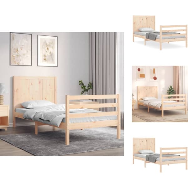 Sängar & sängramar - Living Sängram med huvudgavel 90x200 cm massivt trä