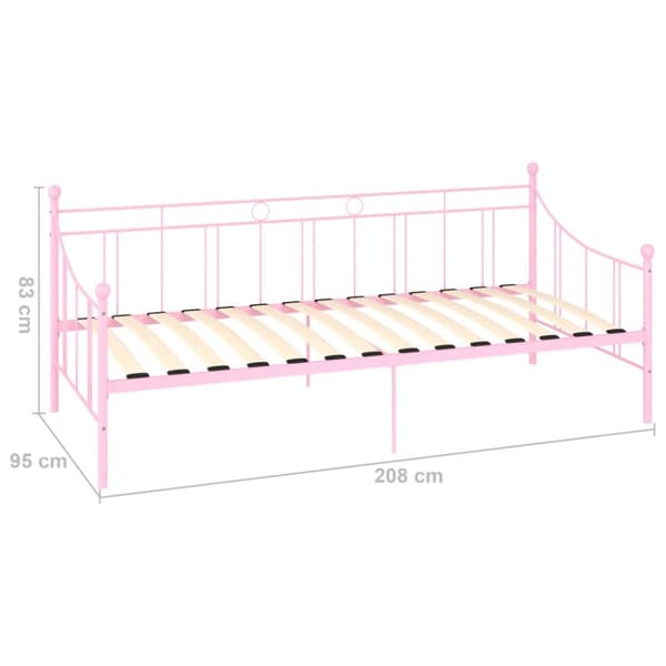 Sängar & sängramar - Living Ram till dagbädd rosa metall 90x200 cm