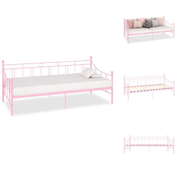 Sängar & sängramar - Living Ram till dagbädd rosa metall 90x200 cm