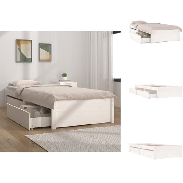 Senge & sengeramme - Living sengeramme med skuffer 90x200 cm hvid