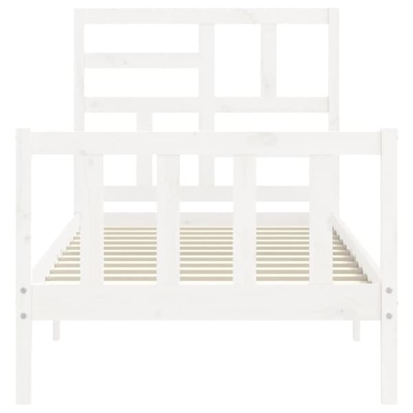 Senge & sengeramme - Living sengeramme med sengegavl 90x200 cm massivt træ hvid