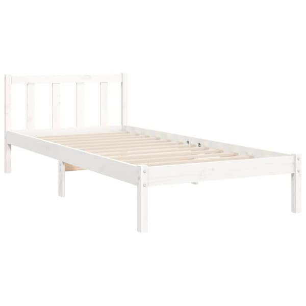 Senge & sengeramme - Living sengeramme med sengegavl 90x200 cm massivt træ hvid