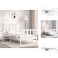 Miniatyrbillede 1 af 11: Senge & sengeramme - Living sengeramme med sengegavl 90x200 cm massivt træ hvid