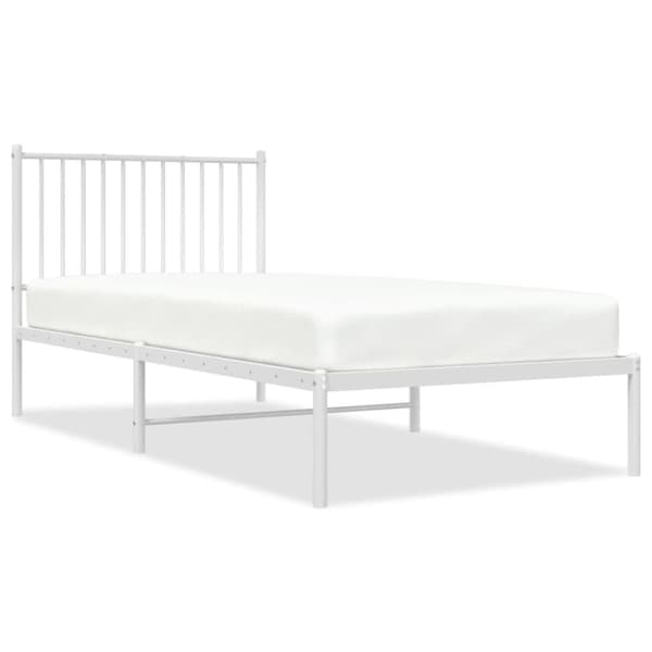 Senge & sengeramme - Living sengeramme med sengegavl 90x200 cm metal hvid