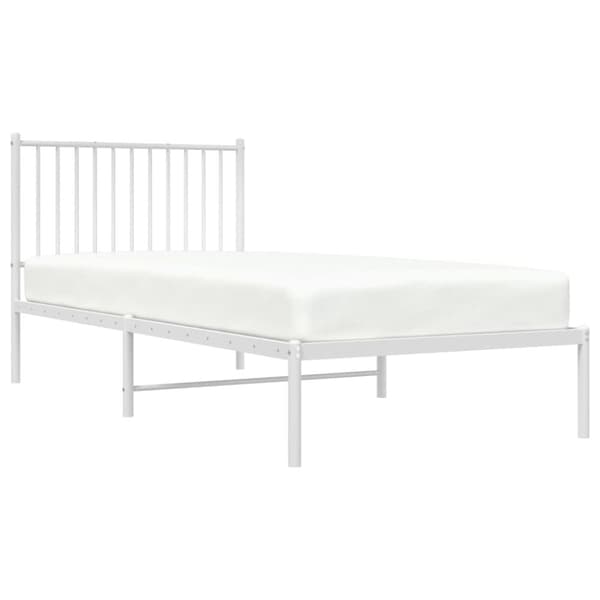 Senge & sengeramme - Living sengeramme med sengegavl 90x200 cm metal hvid