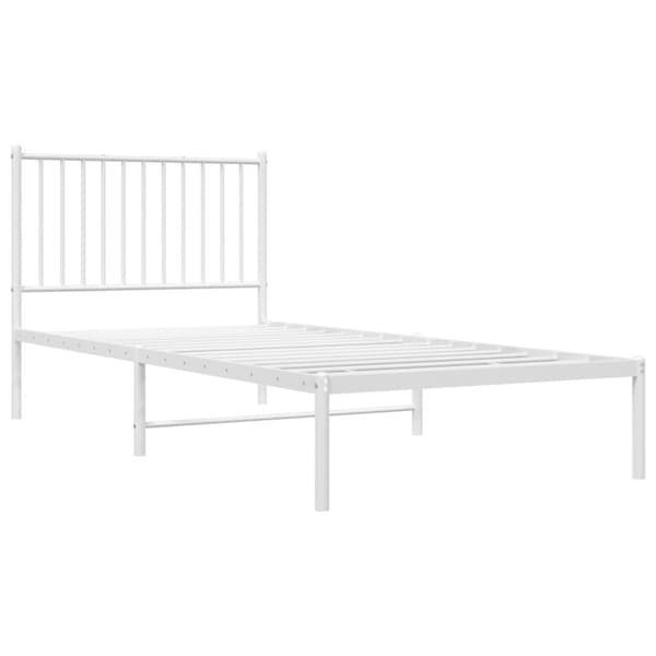 Senge & sengeramme - Living sengeramme med sengegavl 90x200 cm metal hvid