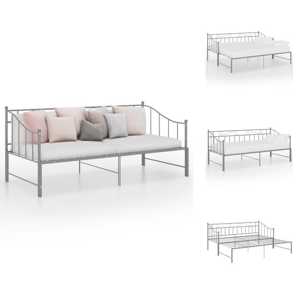 Senge & sengeramme - Living sengestel til udtræksseng 90x200 cm metal grå