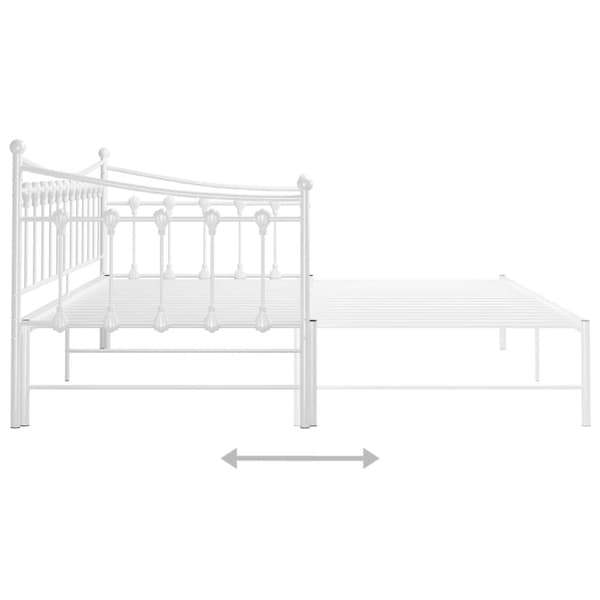 Senge & sengeramme - Living sengestel til udtræksseng 90x200 cm metal hvid