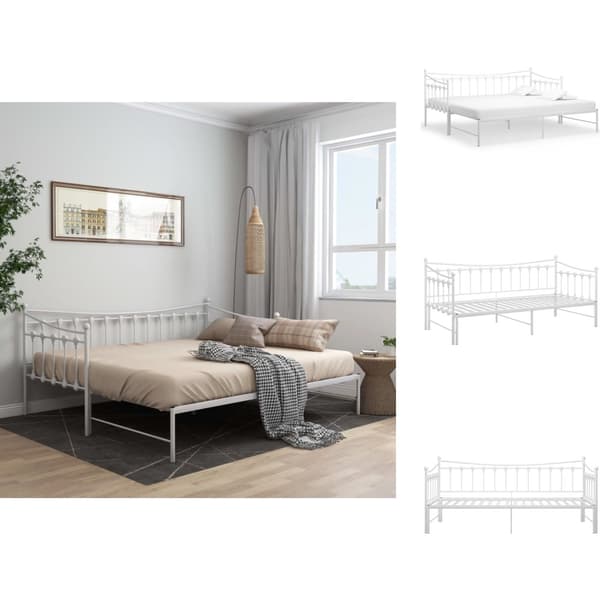 Senge & sengeramme - Living sengestel til udtræksseng 90x200 cm metal hvid