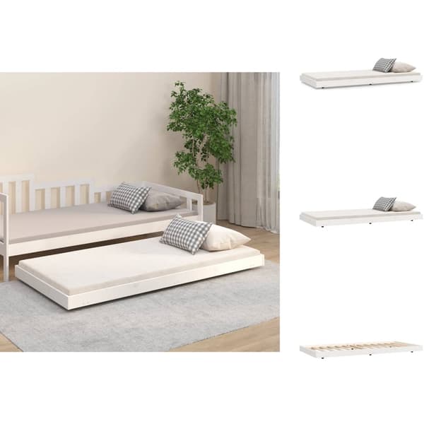 Sängyt & sängynrungot - Living Sängynrunko valkoinen 75x190 cm täysi mänty