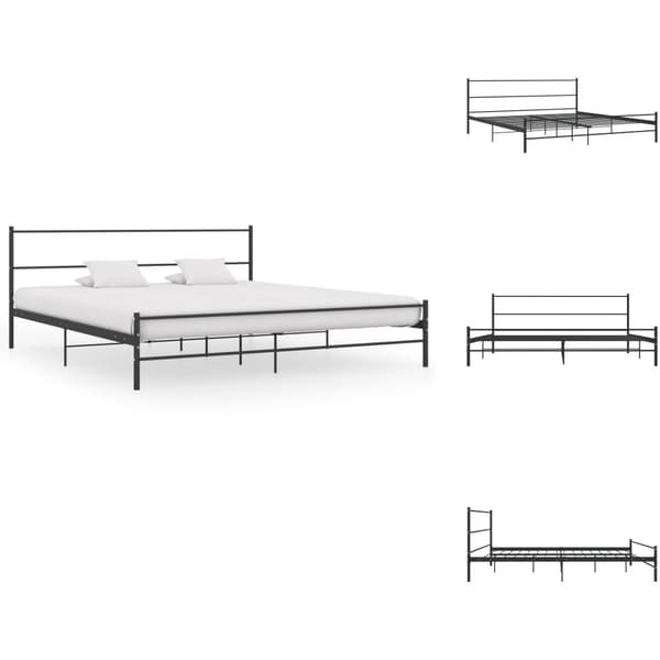 Sängyt & sängynrungot - Living Sängynrunko musta metalli 180x200 cm