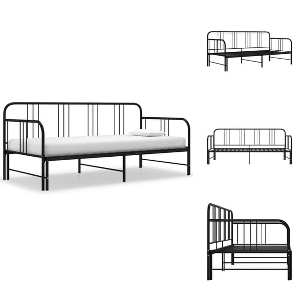 Sängyt & sängynrungot - Living Vuodesohvan runko musta metalli 90x200 cm
