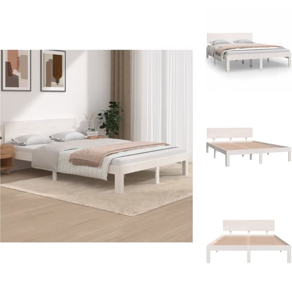 Senge & sengeramme - Living sengeramme 140x200 cm massivt fyrretræ hvid