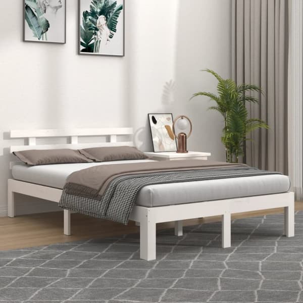Senge & sengeramme - Living sengeramme 140x200 cm massivt træ hvid