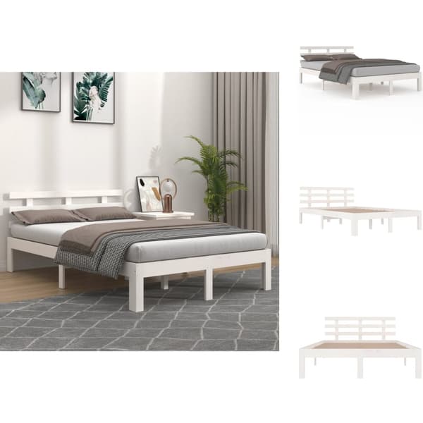 Senge & sengeramme - Living sengeramme 140x200 cm massivt træ hvid