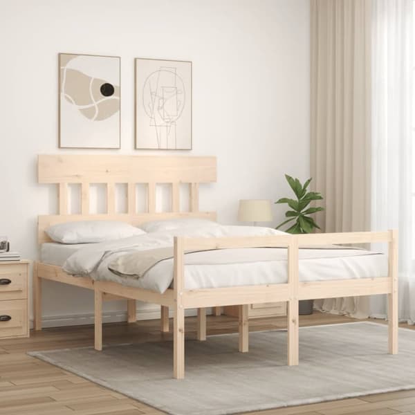 Senge & sengeramme - Living seniorseng med sengegavl 140x190 cm massivt træ