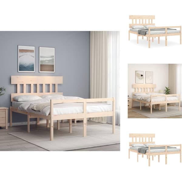 Senge & sengeramme - Living seniorseng med sengegavl 140x190 cm massivt træ