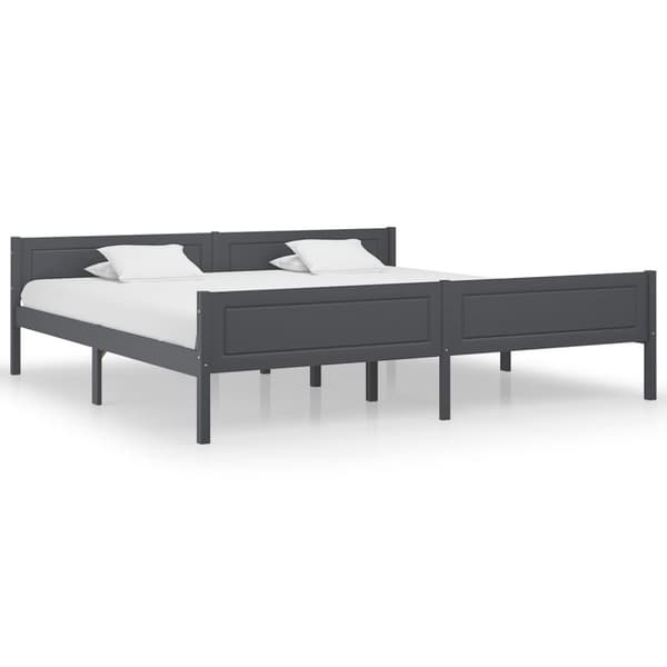 Senge & sengeramme - Living sengestel 200x200 cm massivt fyrretræ grå