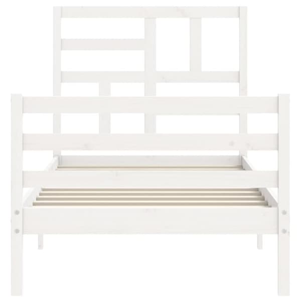 Senge & sengeramme - Living sengeramme med sengegavl 90x200 cm massivt træ hvid