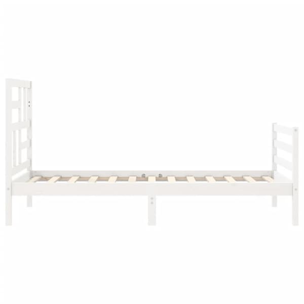 Senge & sengeramme - Living sengeramme med sengegavl 90x200 cm massivt træ hvid