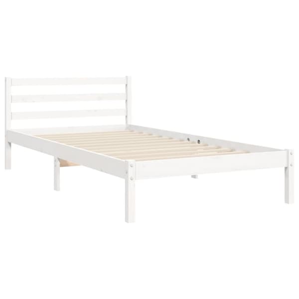 Senge & sengeramme - Living sengeramme med sengegavl 90x200 cm massivt træ hvid