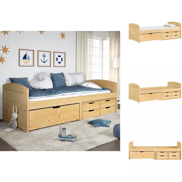 Senge & sengeramme - Living daybed med fem skuffer IRUN 90x200 cm massivt fyrretræ