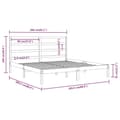 Miniatyrbillede 7 af 7: Senge & sengeramme - Living sengeramme 200x200 cm massivt fyrretræ sort
