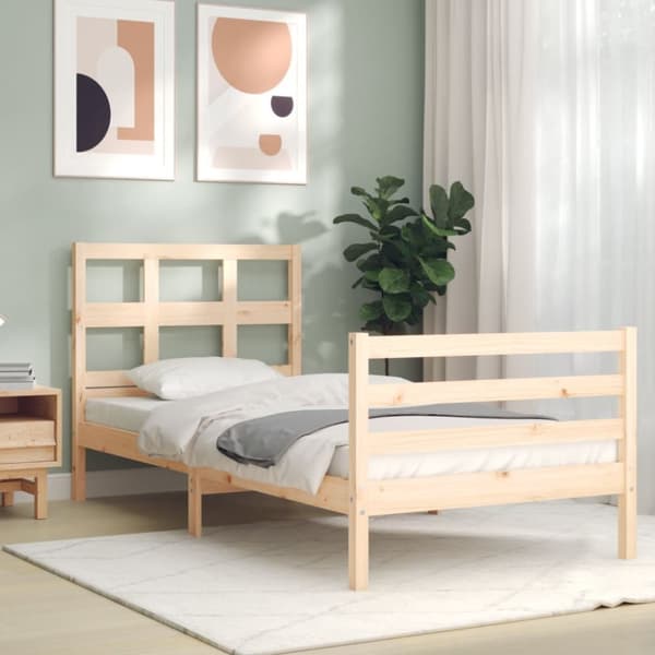 Senge & sengeramme - Living sengeramme med sengegavl 90x200 cm massivt træ
