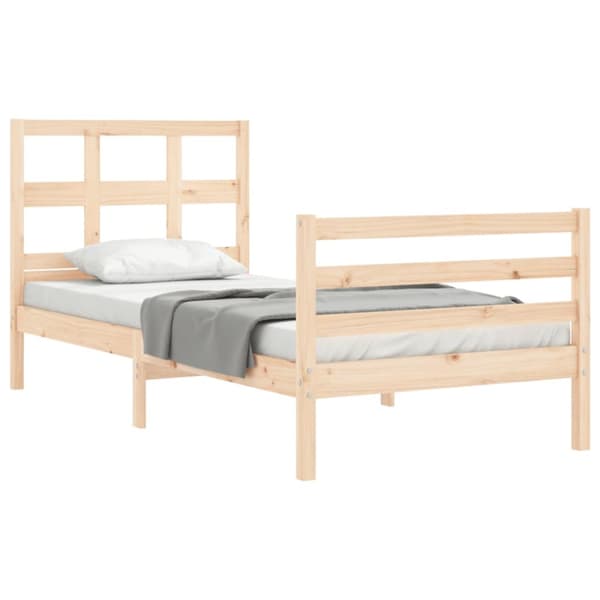 Senge & sengeramme - Living sengeramme med sengegavl 90x200 cm massivt træ