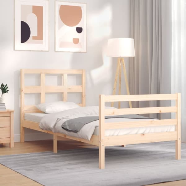 Senge & sengeramme - Living sengeramme med sengegavl 90x200 cm massivt træ