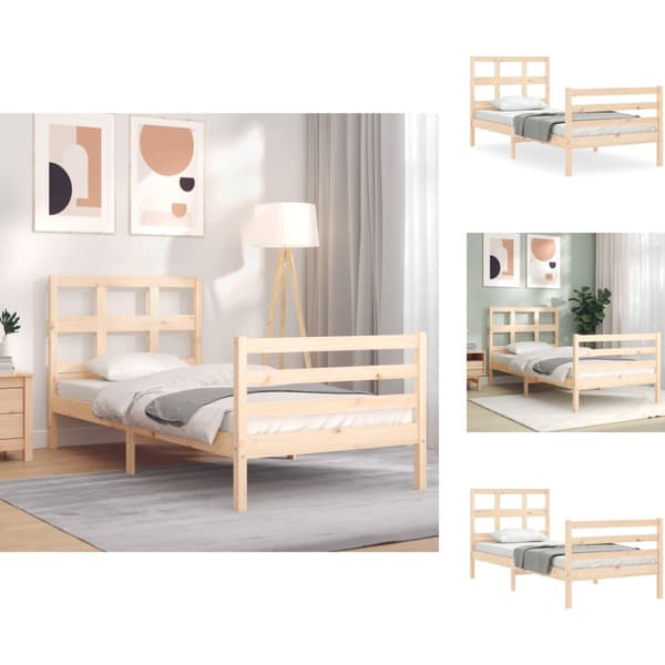 Senge & sengeramme - Living sengeramme med sengegavl 90x200 cm massivt træ