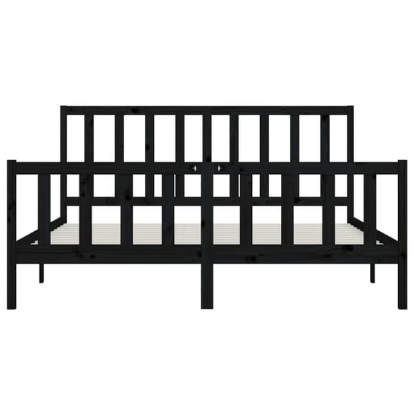 Senge & sengeramme - Living sengeramme 200x200 cm massivt træ sort