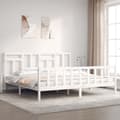 Miniatyrbillede 2 af 11: Senge & sengeramme - Living sengeramme med sengegavl 200x200 cm massivt træ hvid