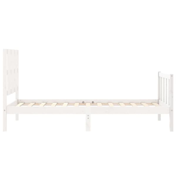 Sängar & sängramar - Living Sängram med huvudgavel vit 90x200 cm massivt trä