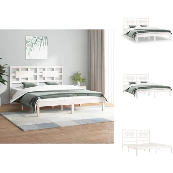Sängar & sängramar - Living Sängram vit massiv furu 180x200 cm